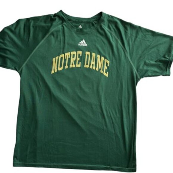 adidas Other - Adidas Notre Dame T-Shirt Mens Medium Green Climalite Performance Raglan 44